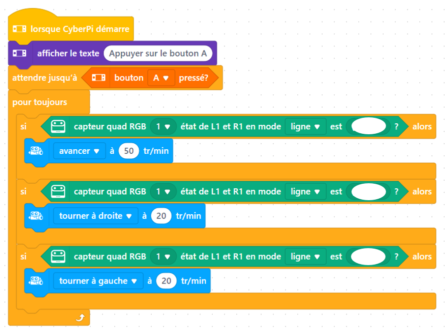 Programme suiveur de ligne